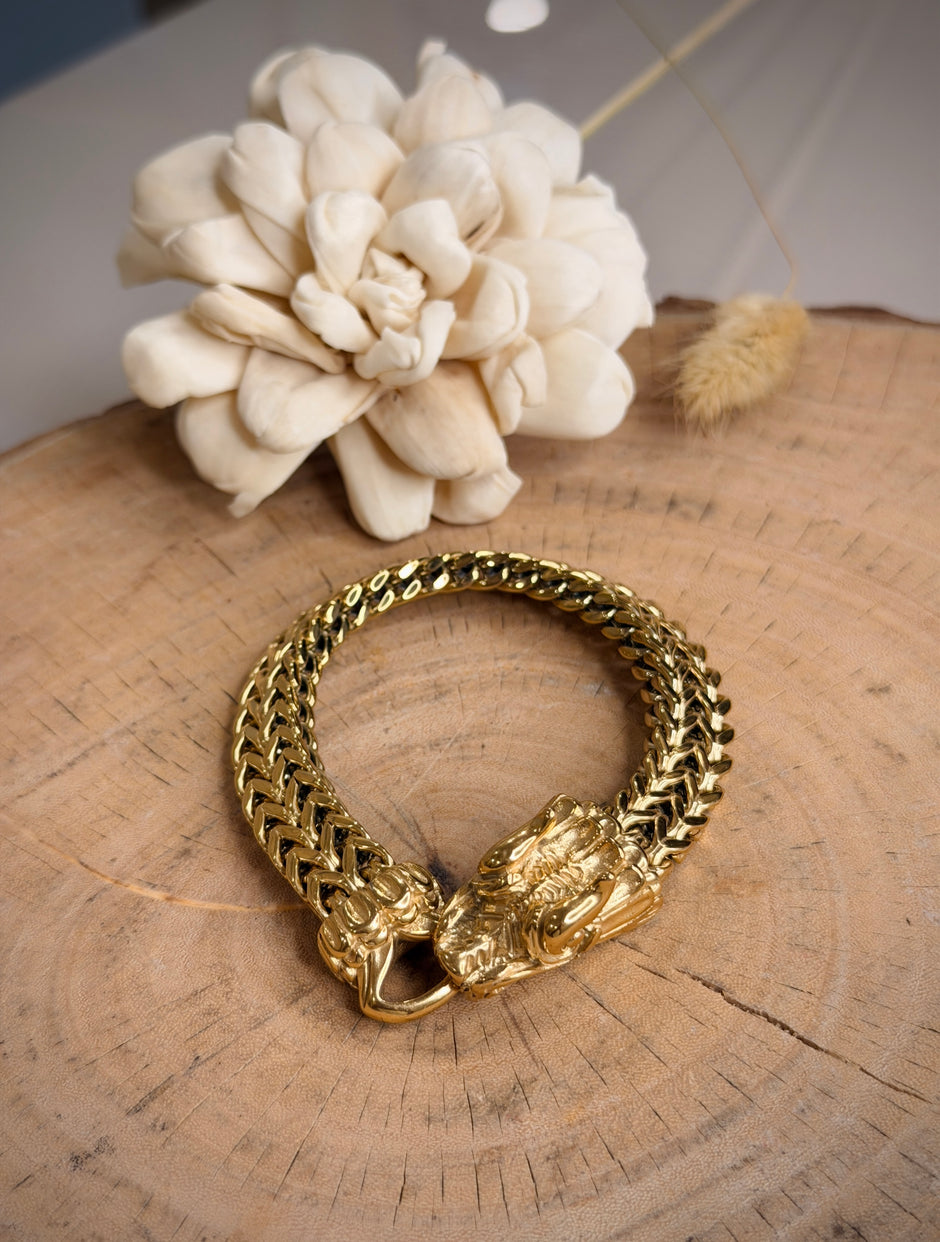 Men's Dragon Head Link Chain Bracelet