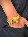 Men's Gold Wolf Head Bracelet