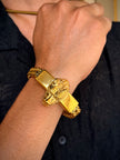 Men's Gold Wolf Head Bracelet