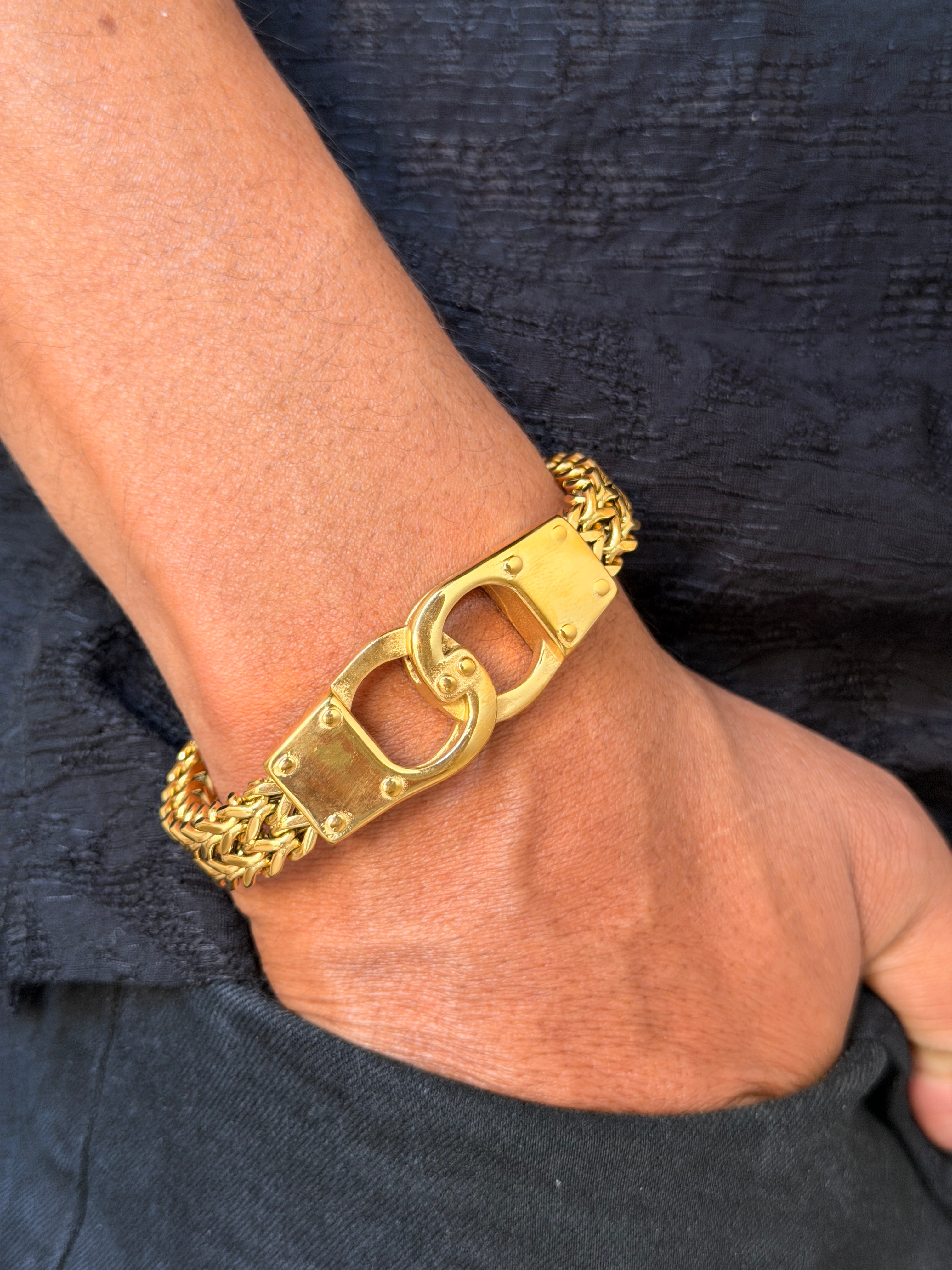 Men’s Gold Double‑Link Bracelet