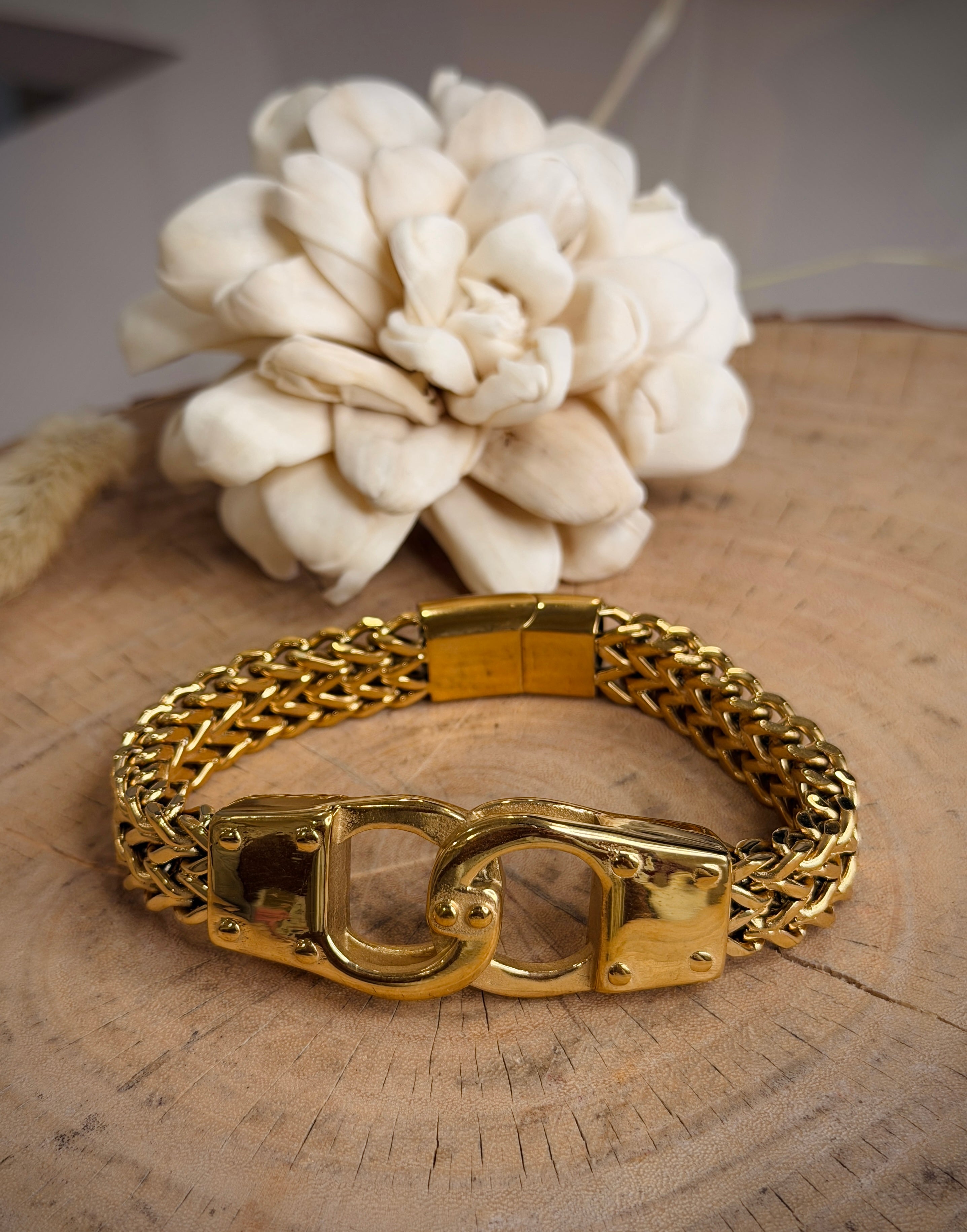 Men’s Gold Double‑Link Bracelet