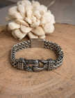 Men's Silver Fenrir wolf head Bracelet