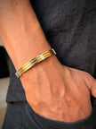 Men’s Gold & Silver Liner Kada Bracelet