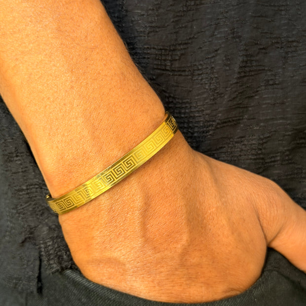 Men’s Gold Greek Kada Bracelet