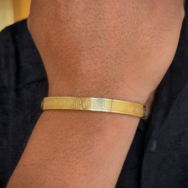 Men’s Gold Greek Kada Bracelet