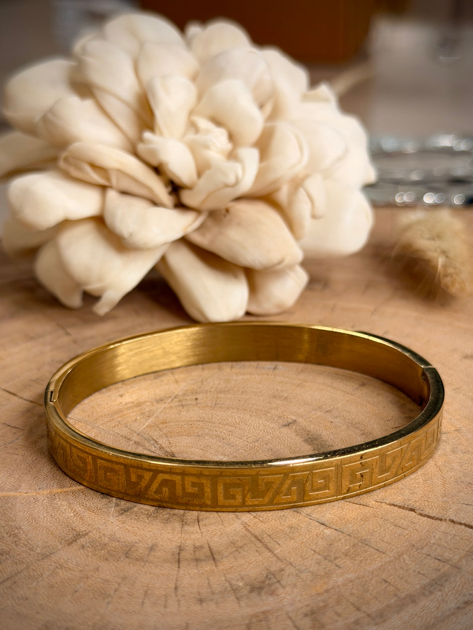 Men's Gold Greek Kada Bracelet