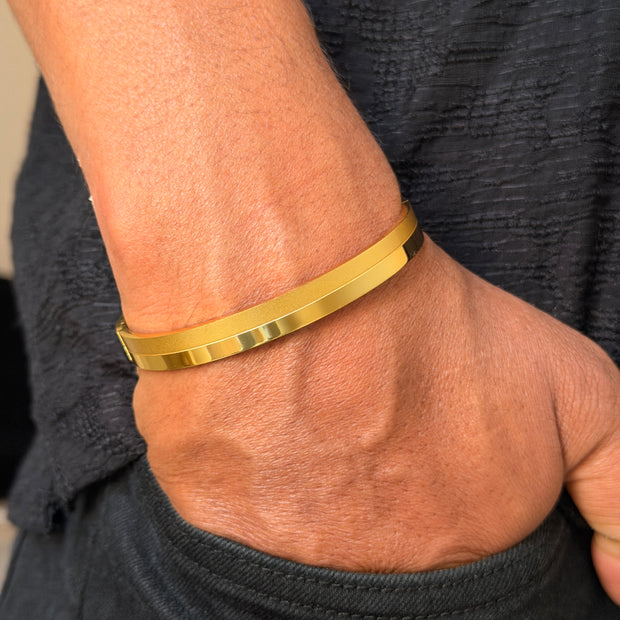Men's Gold Dual Finish Kada Bracelet