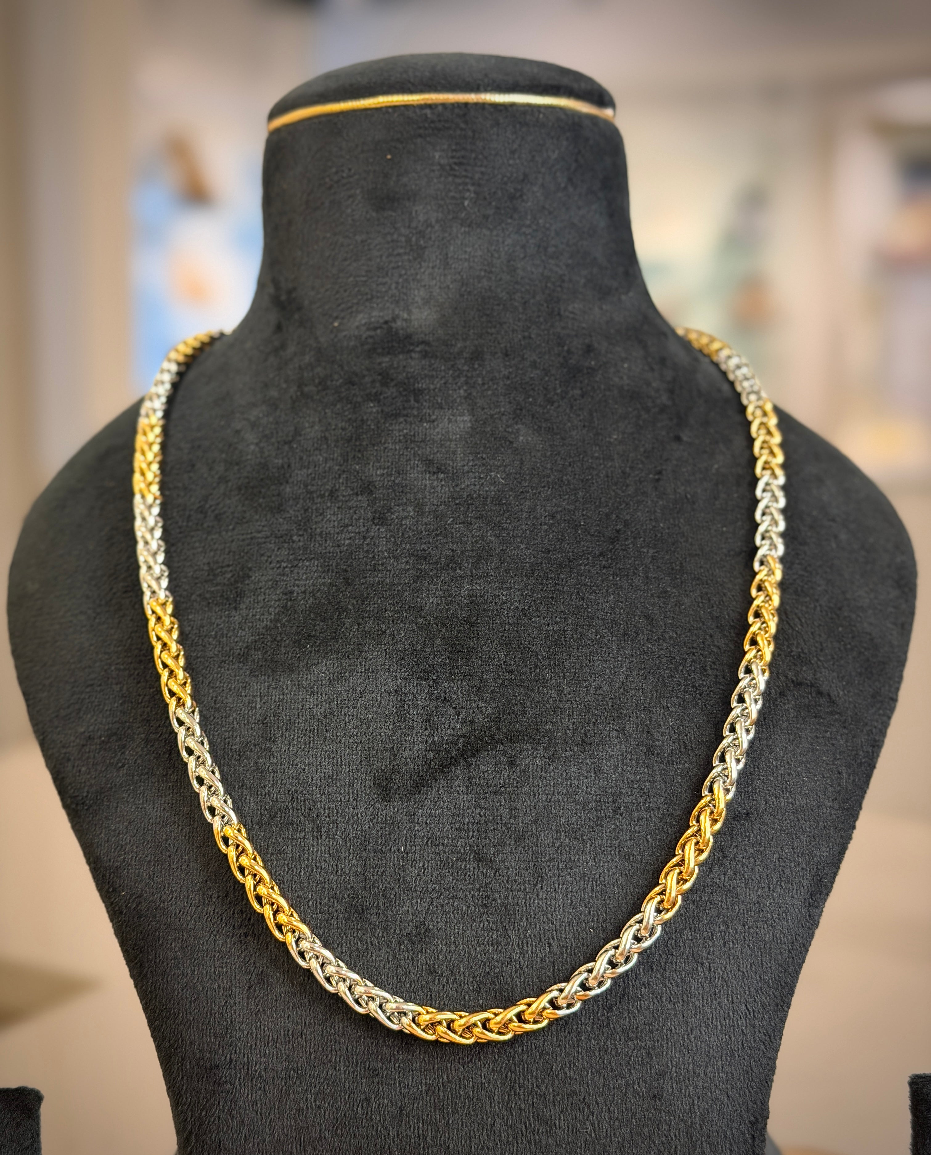 Men's Two‑Tone Byzantine Chain