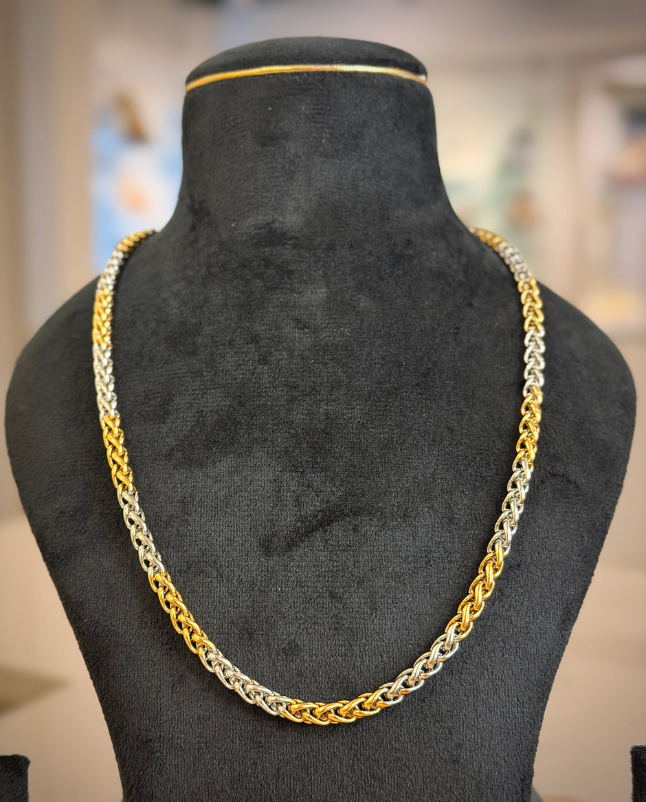Men's Two‑Tone Byzantine Chain
