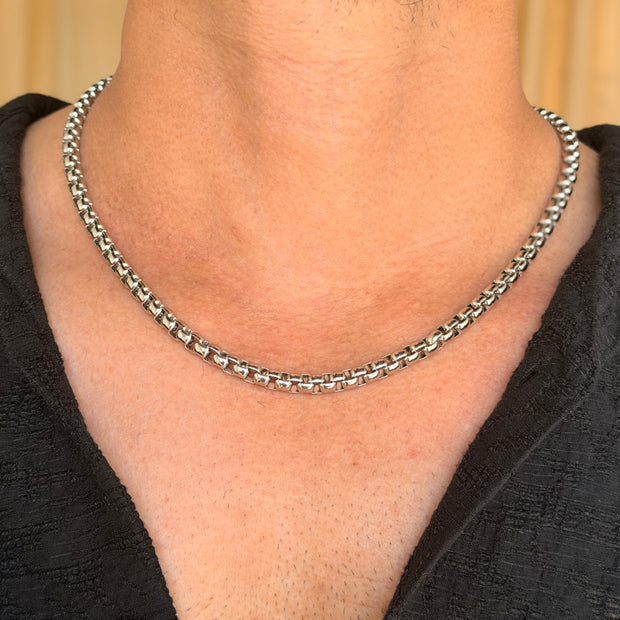 Men's Silver Box Link Chain