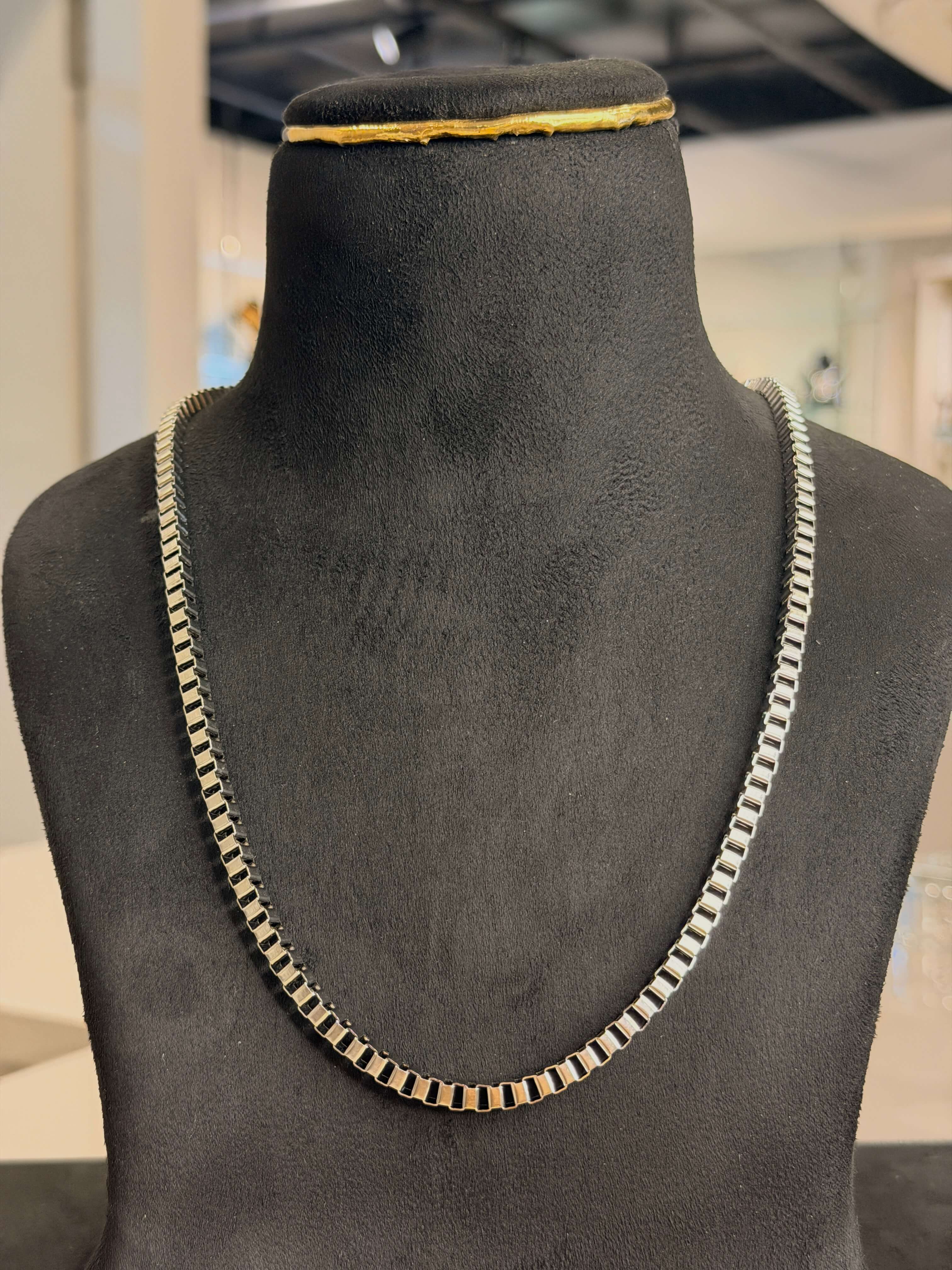 Men's Silver Box Link Chain