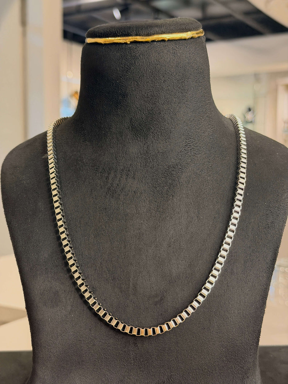 Men's Silver Box Link Chain