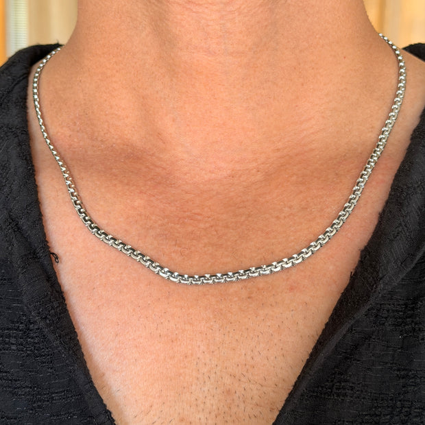 Men's Silver Woven Link Chain