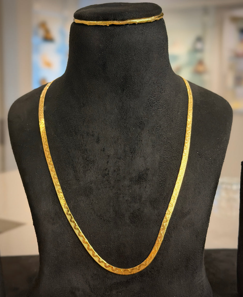 Men's Gold Herringbone Chain