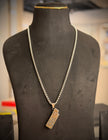 Men's Silver Engraved Bar Pendant Chain