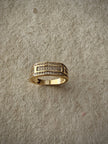 Men's Gold CZ Rectangle Band Ring
