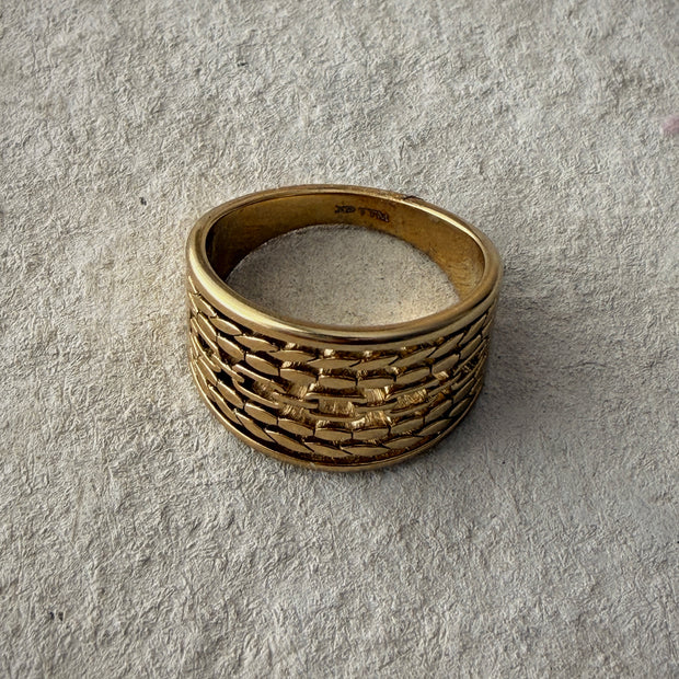 Men's Gold Textured Band Ring