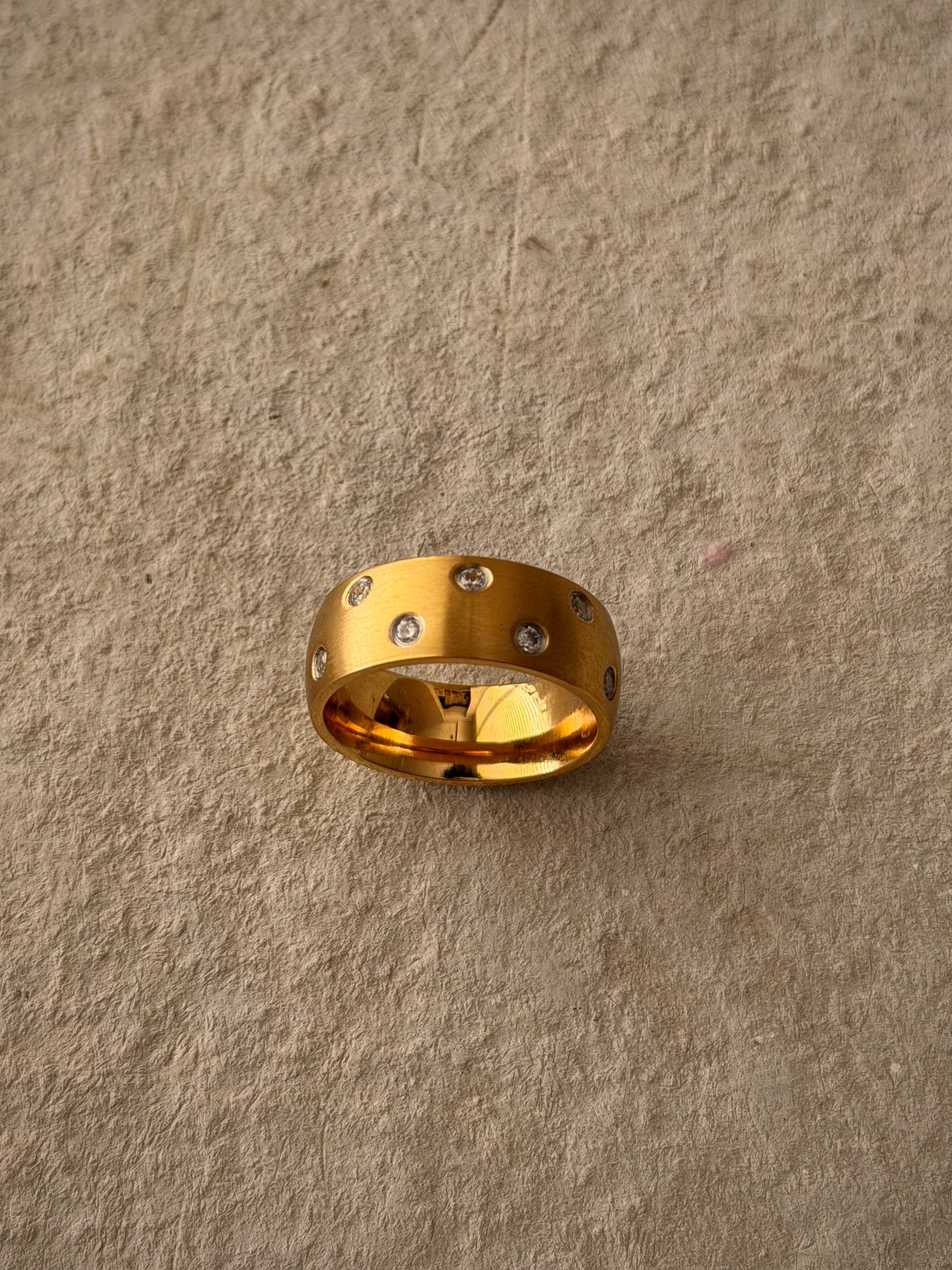 Men’s Gold CZ Studded Band Ring