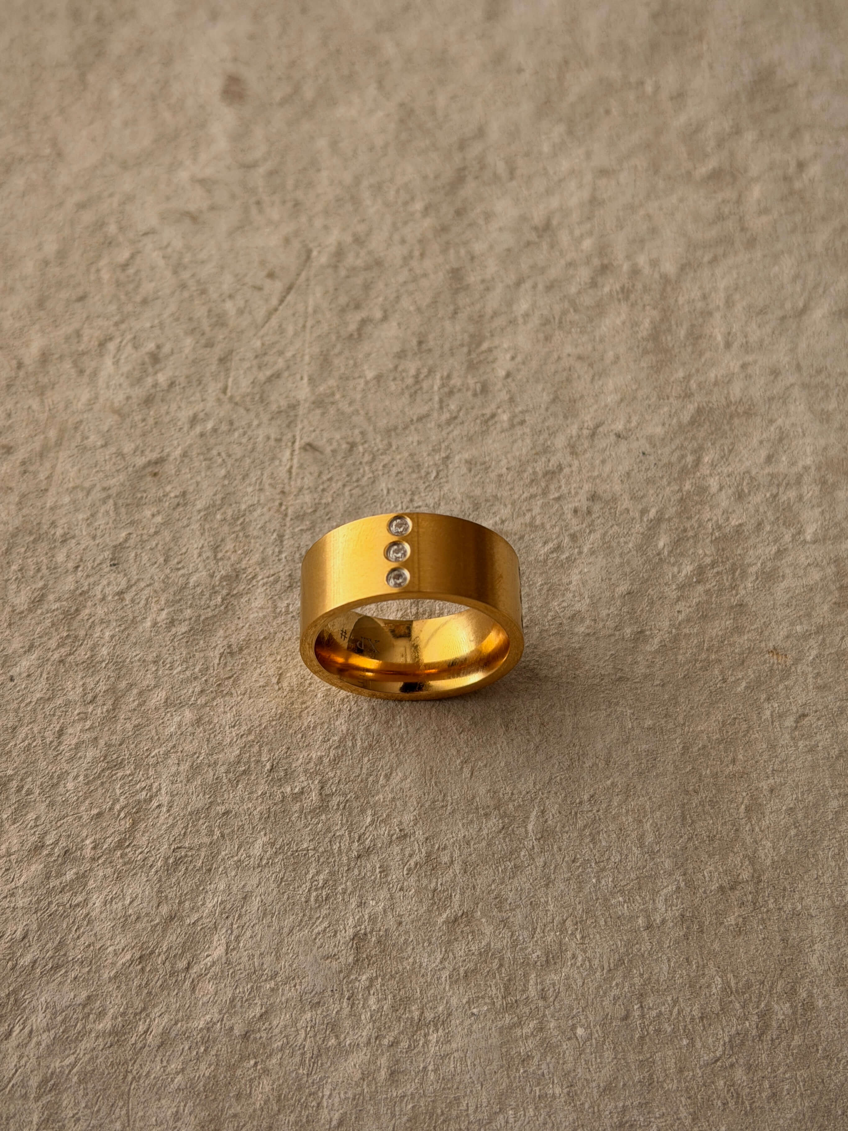 Men's Gold CZ Band Ring