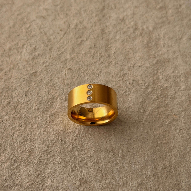 Men's Gold CZ Band Ring