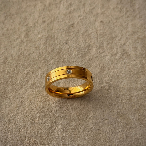 Men’s Gold CZ Band Ring