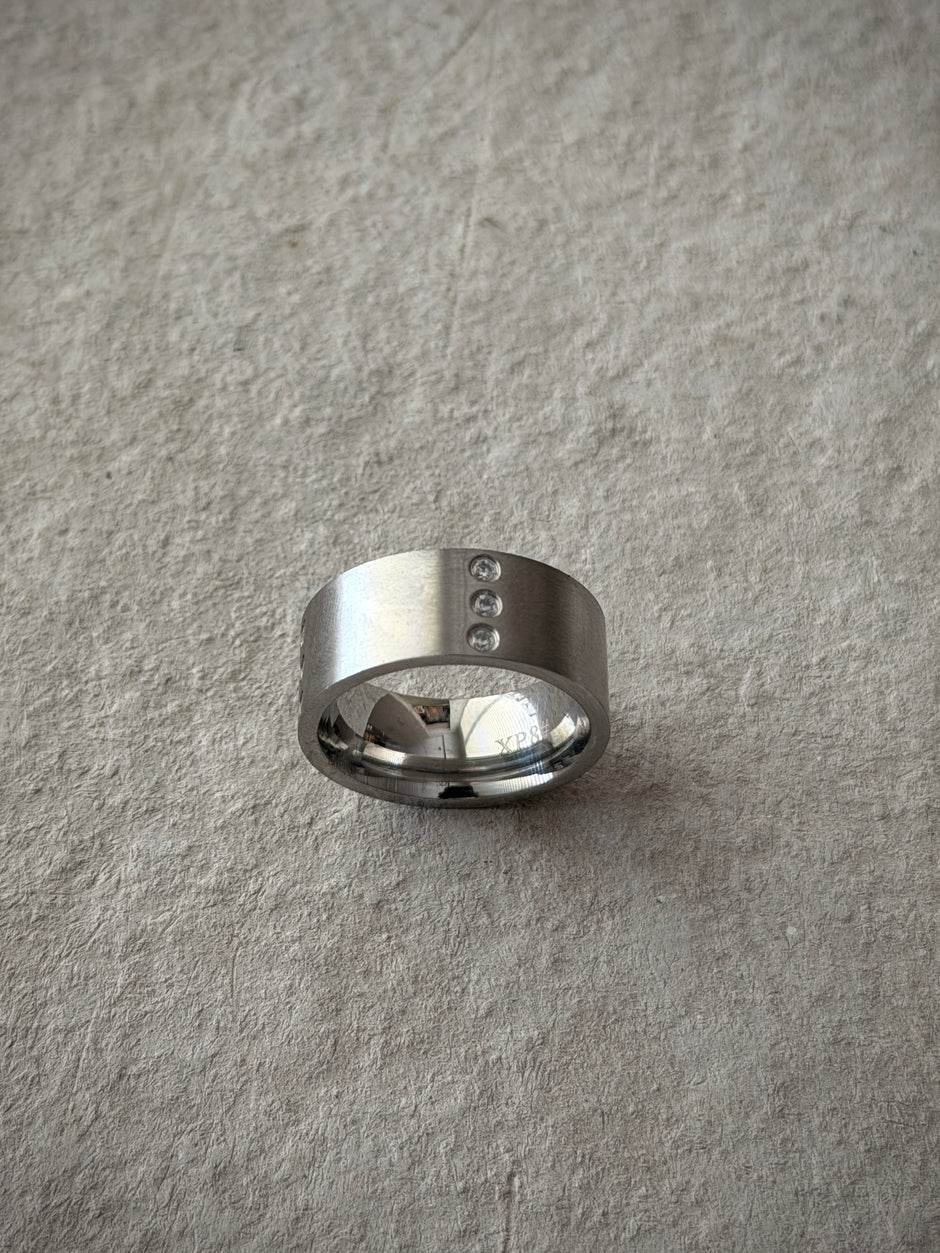 Men's Silver CZ Band Ring