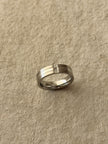Men's Silver Groove CZ Band Ring