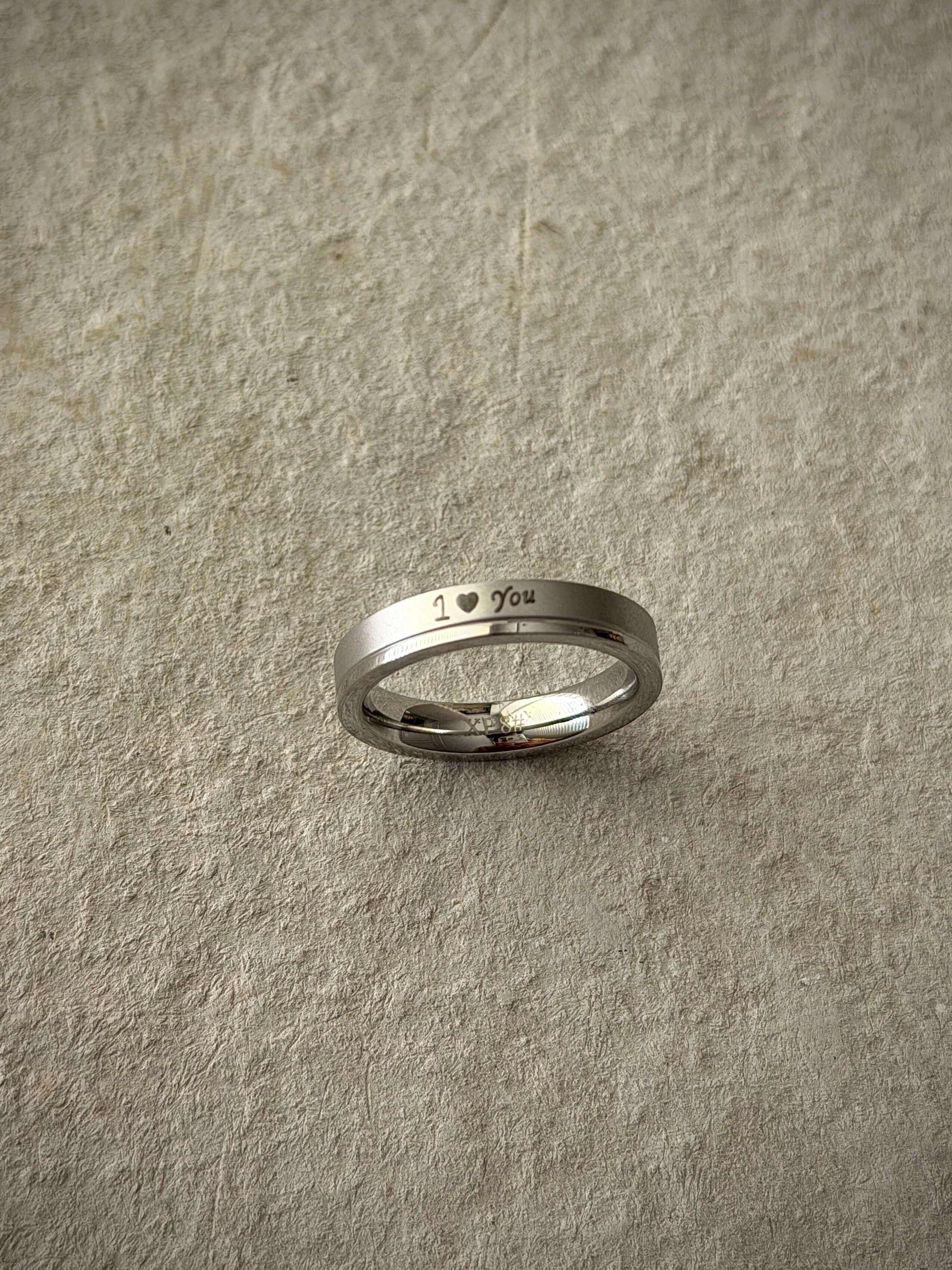 Men's Silver Couple I Love U Ring