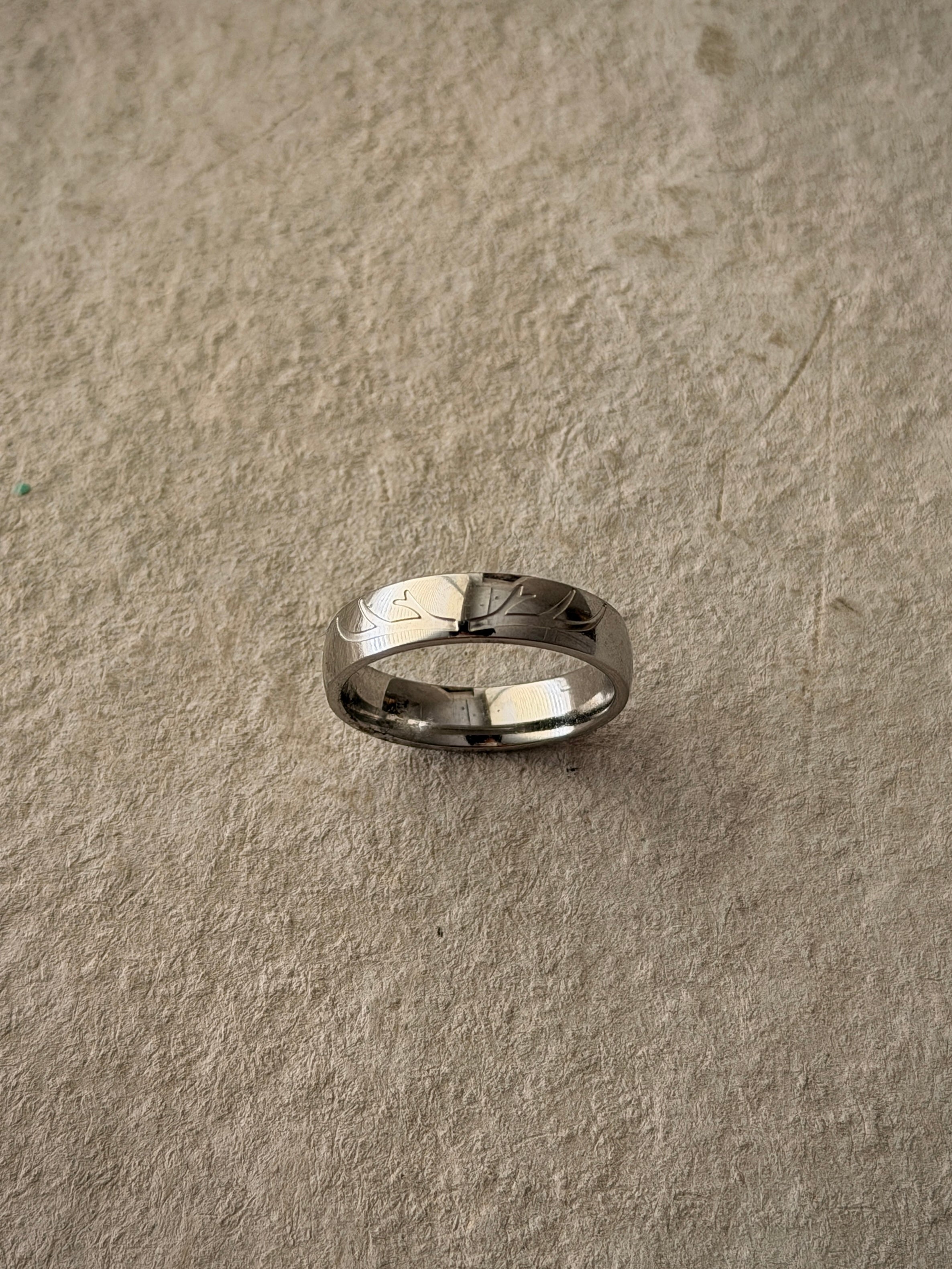 Men's Silver & Gold Brand Inspired Engraved Ring
