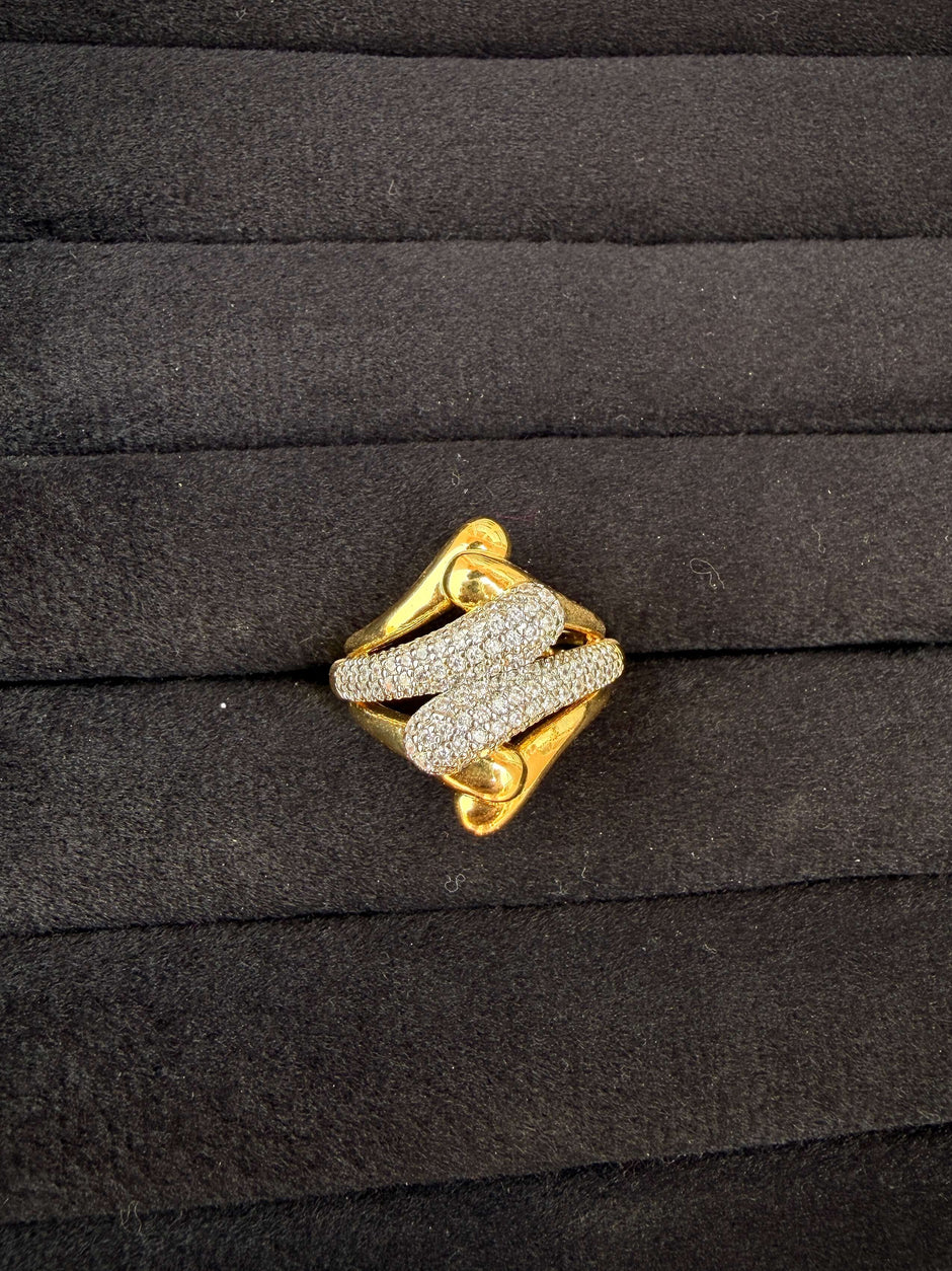 Gold Pave Swirl Fashion Ring