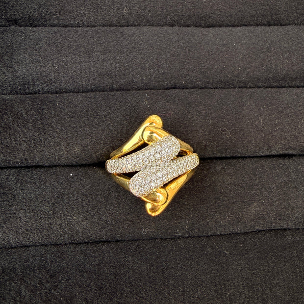 Gold Pave Swirl Fashion Ring