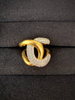 Gold CZ Loop Swirl Ring