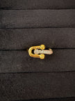 Gold CZ Hook Designer Ring