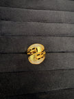Gold CZ Cut‑Out Dome Ring