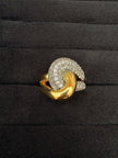 Gold CZ Knot Crystal Ring