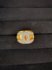 Gold CZ Interlock Crystal Ring