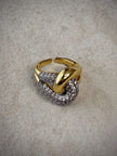 Gold CZ Knot Crystal Ring