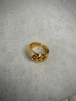 Gold CZ Chain Dome Ring