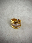 Gold Dome Crystal Cocktail Ring