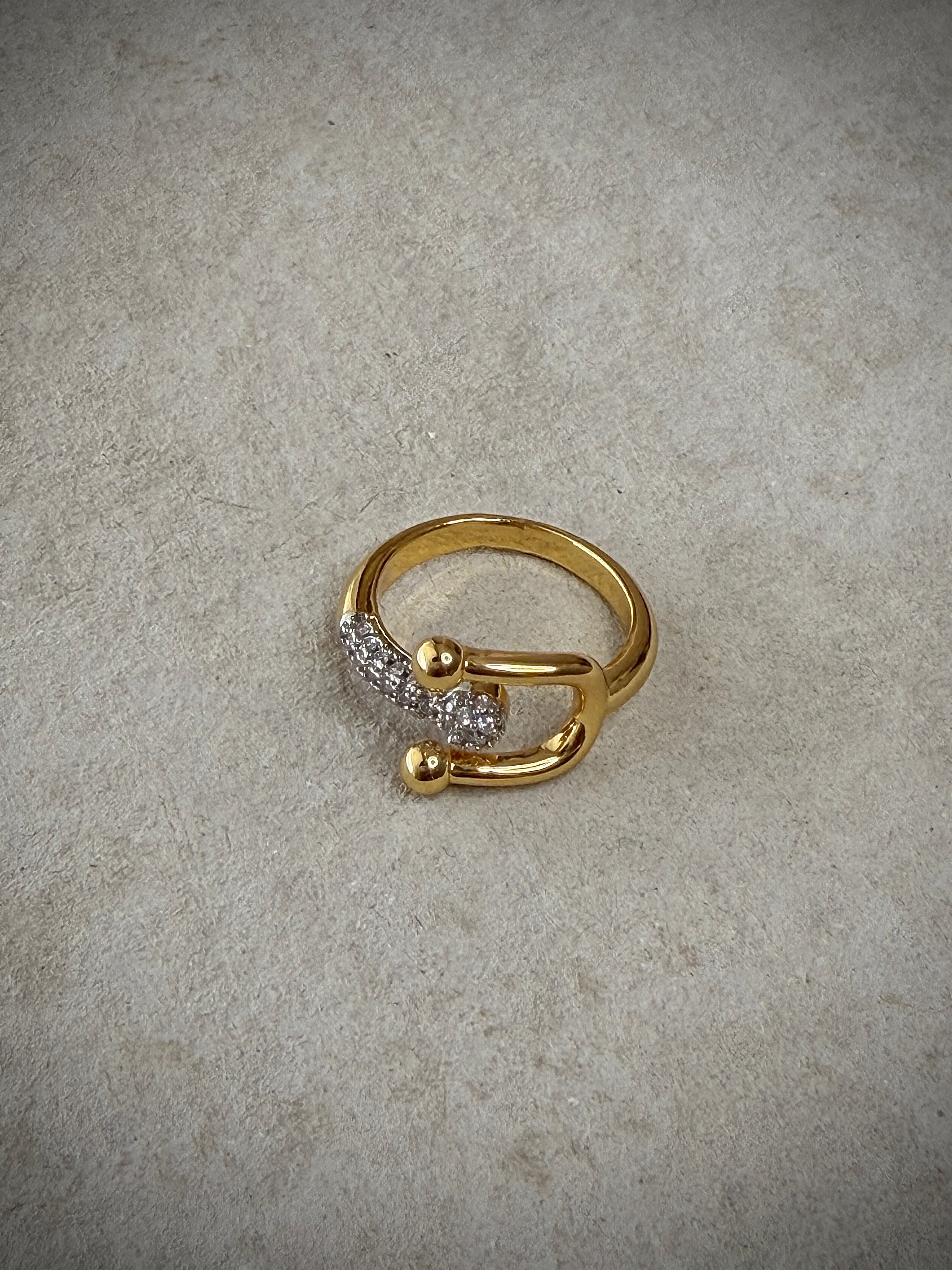 Gold CZ Open Round Ring