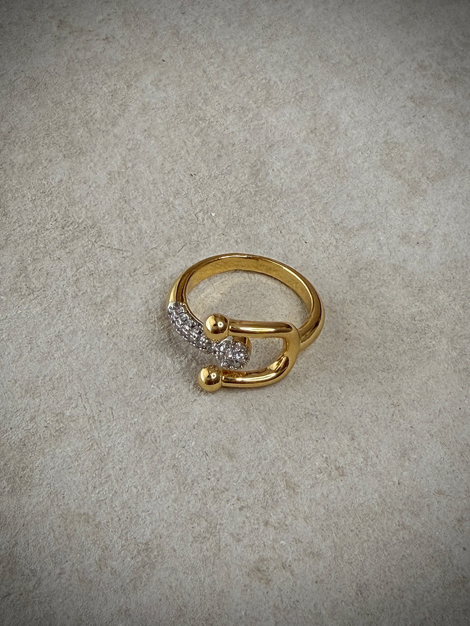 Gold CZ Open Round Ring