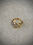 Gold CZ Open Round Ring