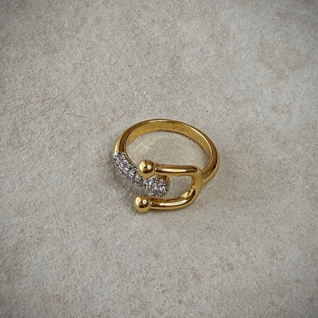 Gold CZ Open Round Ring