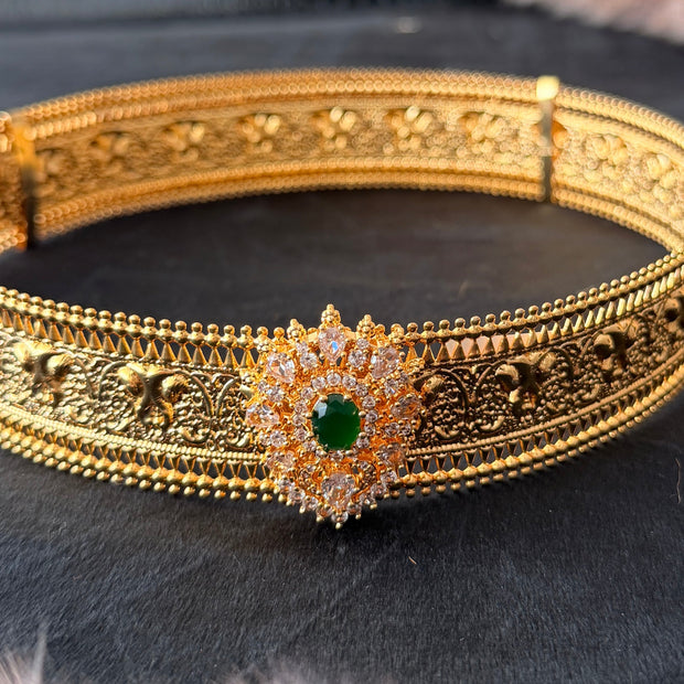 Antique Green Stone Adjustable Waist Belt