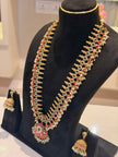 Royal Ruby & Emerald Jadau Kundan Long Necklace Set