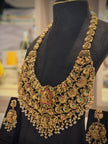 Royal Layered Peacock Chandbali Lakshmi Haram Necklace Set