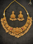 Antique Gold Lakshmi Nakshi Temple Choker Necklace Set