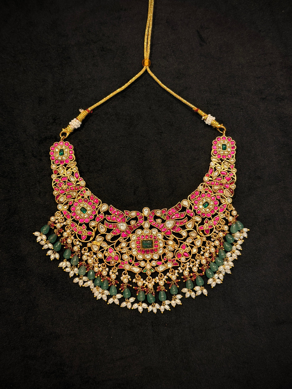 Grand Jadau Ruby‑Green Choker Necklace