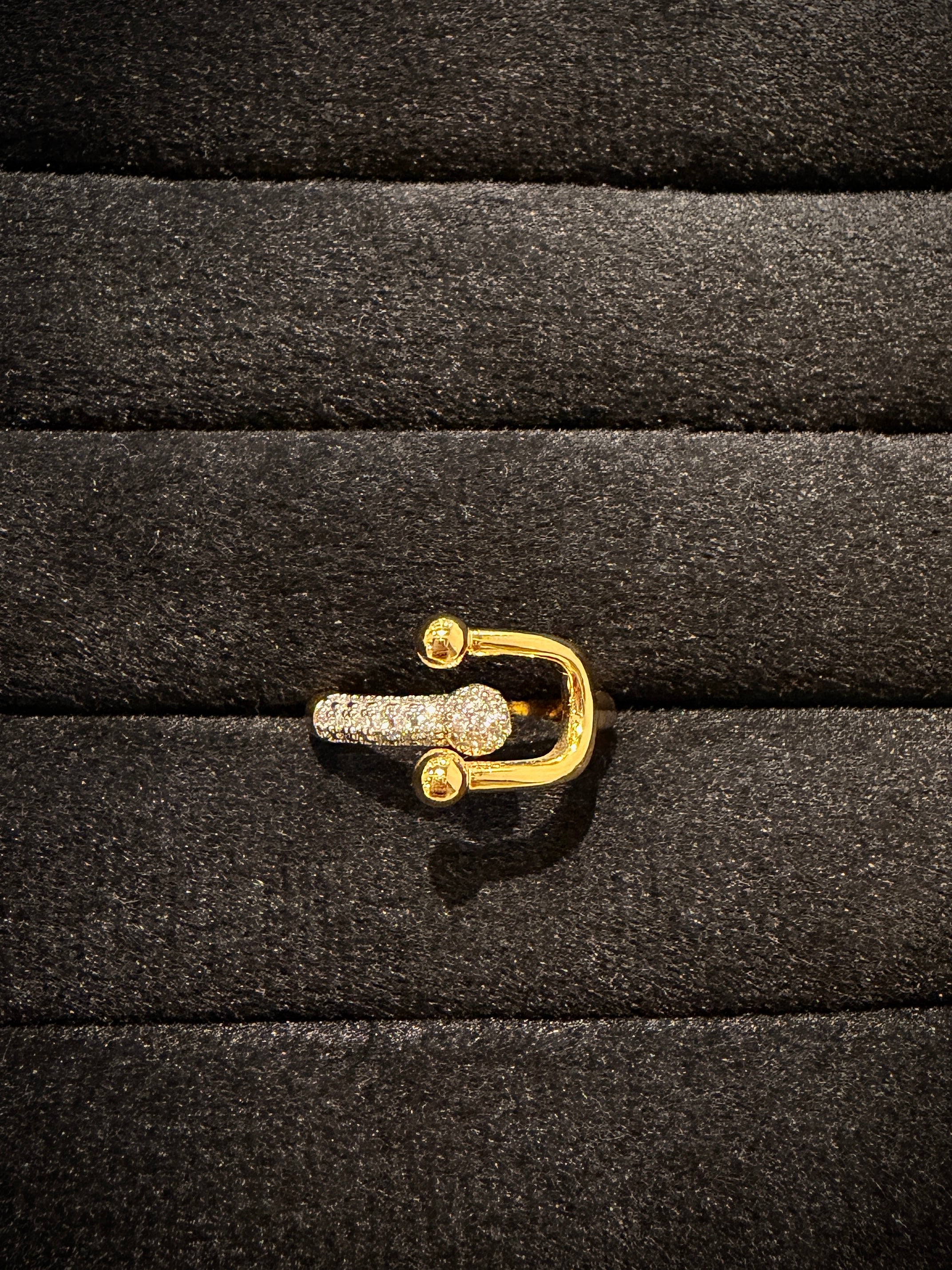 Gold CZ Open Round Ring