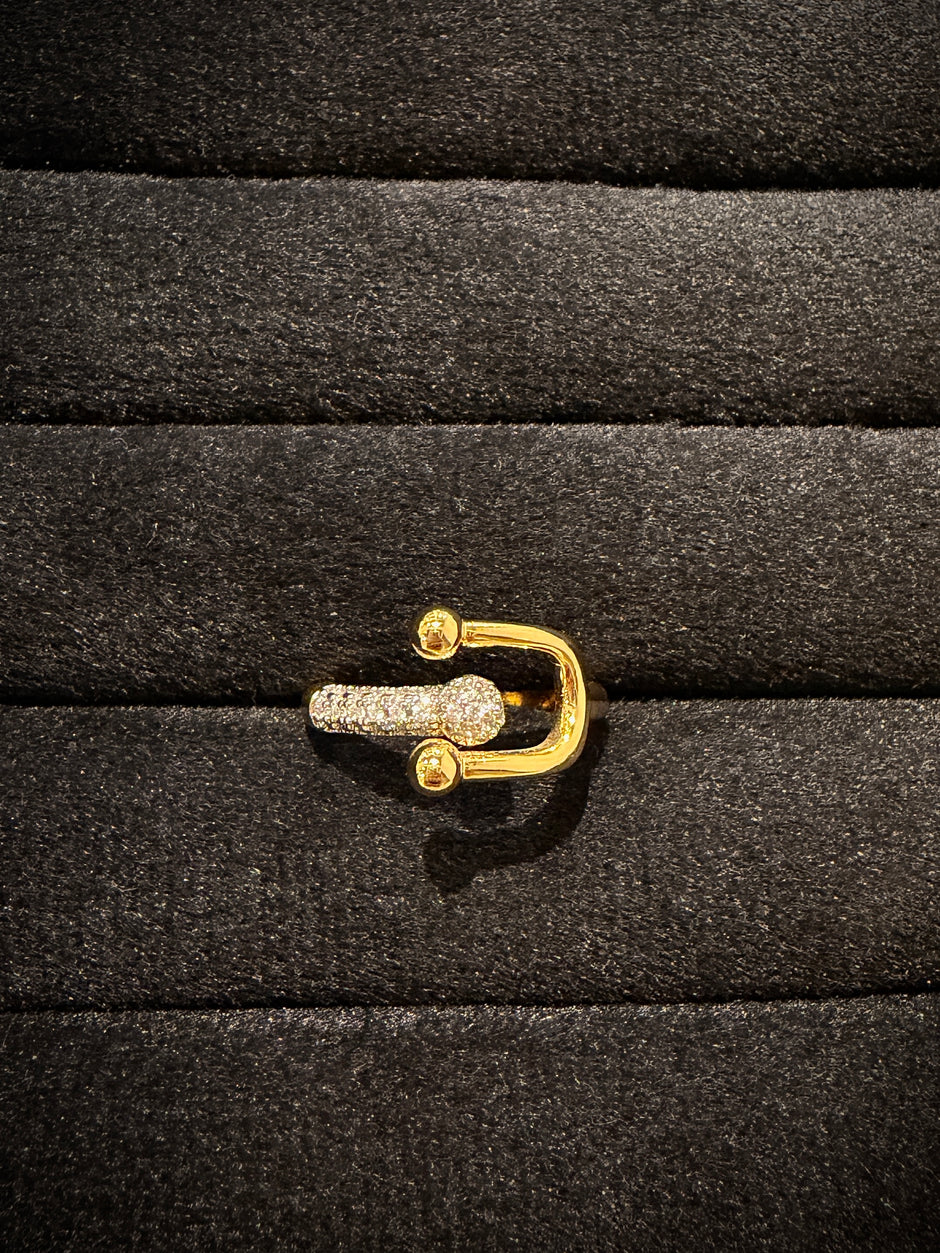 Gold CZ Open Round Ring